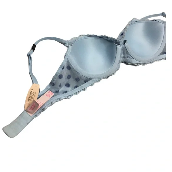 Victoria’s Secret Bra Light Blue Polka Dot size 32C - Picture 4 of 9